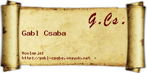 Gabl Csaba névjegykártya